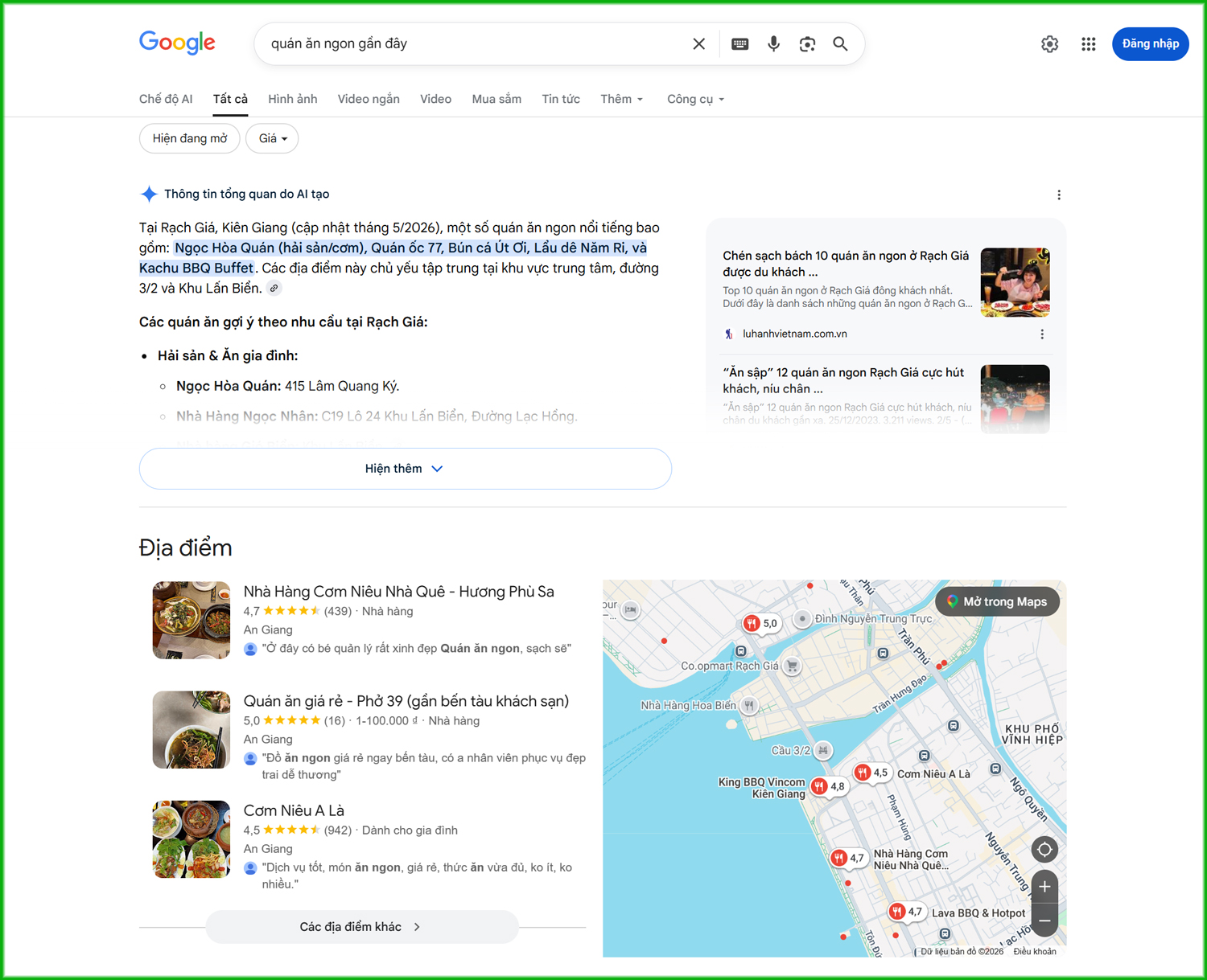 Phủ sóng Google Maps, kéo khách hàng khu vực lân cận đến tận cửa hàng của bạn 2 Kết quả tìm kiếm từ Google Maps