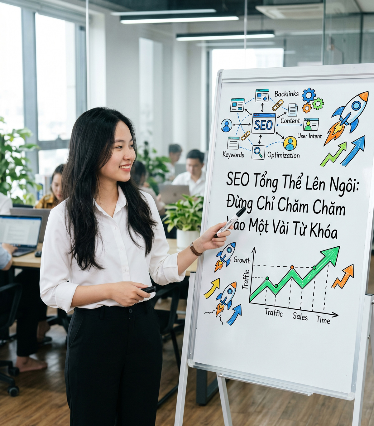 SEO Tổng Thể Lên Ngôi: Đừng Chỉ Chăm Chăm Vào Một Vài Từ Khóa
Hình ảnh được tạo từ AI