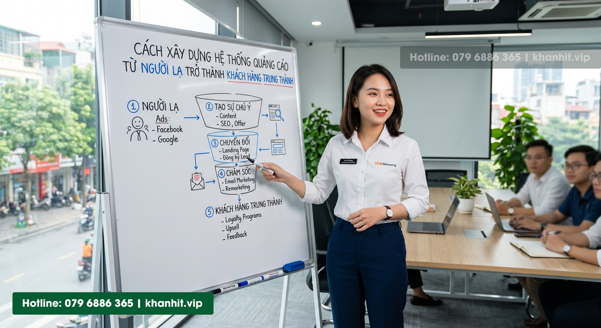 Cách xây dựng hệ thống Quảng cáo từ người lạ trở hàng thành Khách hàng trung thành Hình ảnh được tạo từ AI