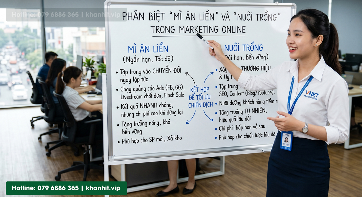 Phân biệt Mì ăn liền và Nuôi trồng trong Digital Marketing
Hình ảnh dược tạo từ AI